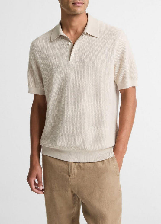 Vince Geo-Jacquard Wool-Blend Blend Polo Sweater - Sweaters