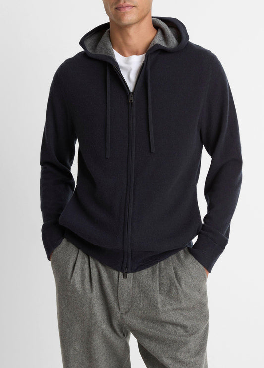 Vince Cashmere Zip-Front Hoodie - Cashmere