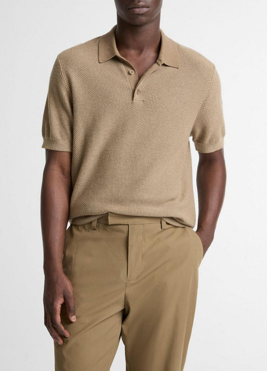 Vince Geo-Jacquard Wool-Blend Blend Polo Sweater - Sweaters