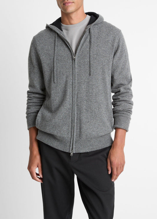 Vince Cashmere Zip-Front Hoodie - Cashmere