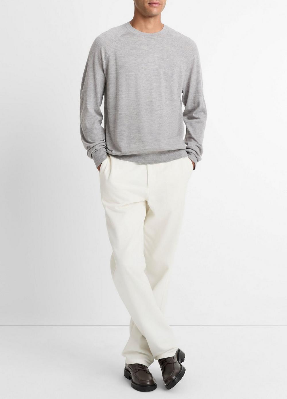 Vince Featherweight Wool-Cashmere Crew Neck Sweater - Crew Neck