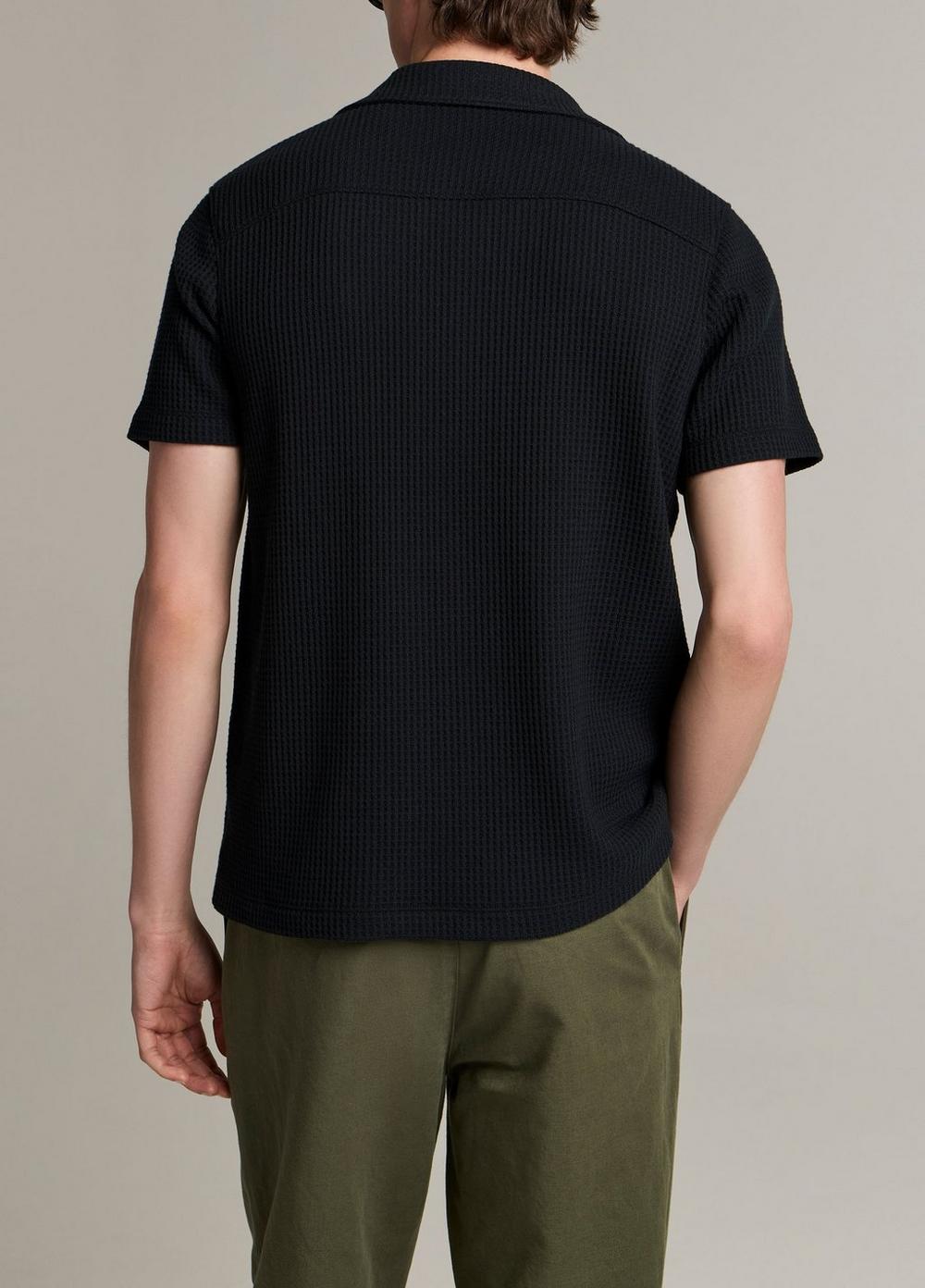 Vince Macro-Waffle Cotton-Blend Cabana Shirt - Short Sleeve