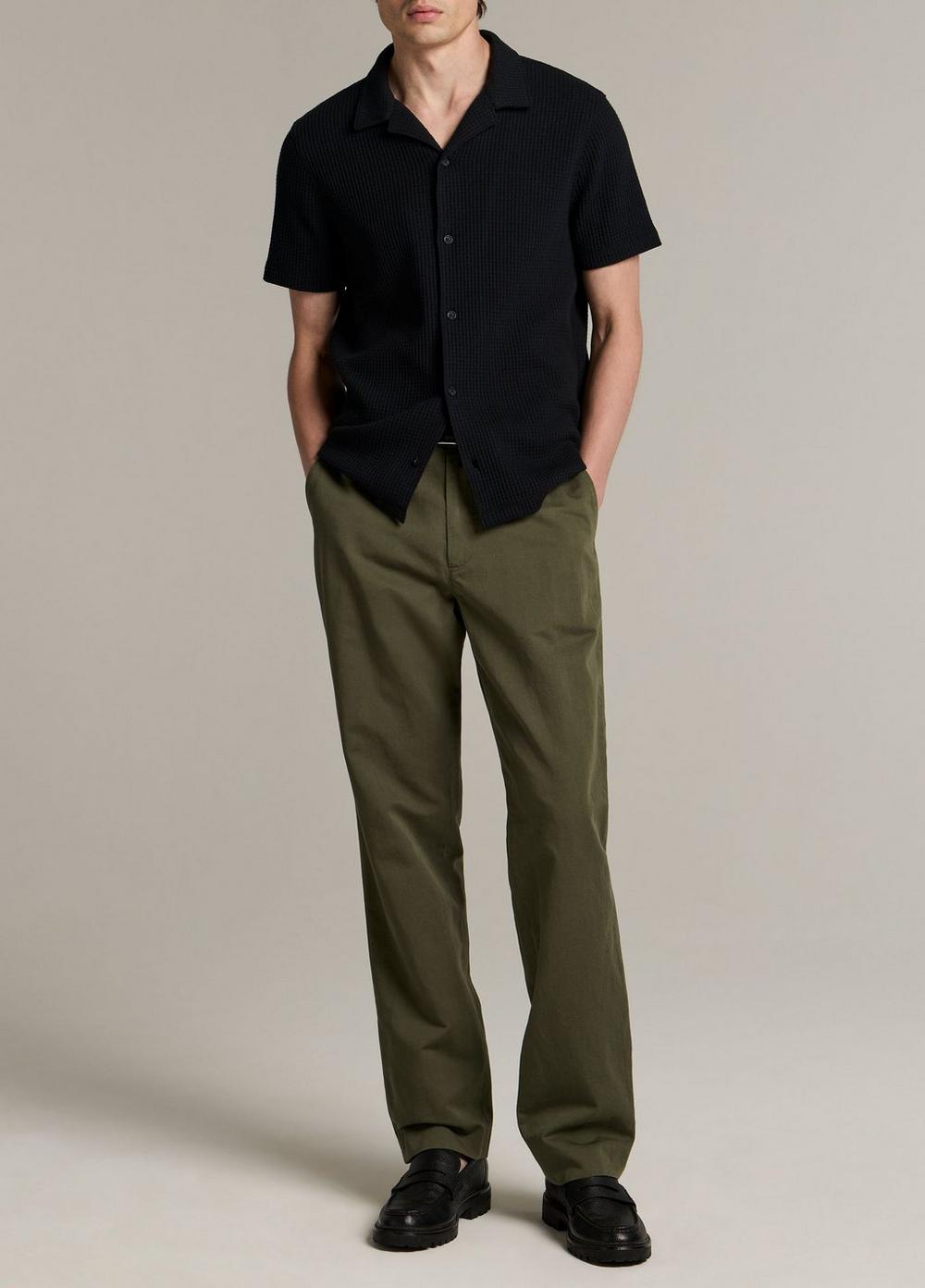 Vince Macro-Waffle Cotton-Blend Cabana Shirt - Short Sleeve
