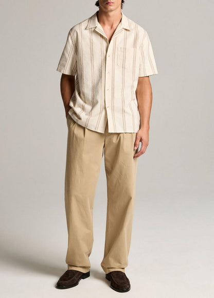 Vince Cove Stripe Cotton-Hemp Cabana Shirt - Short Sleeve
