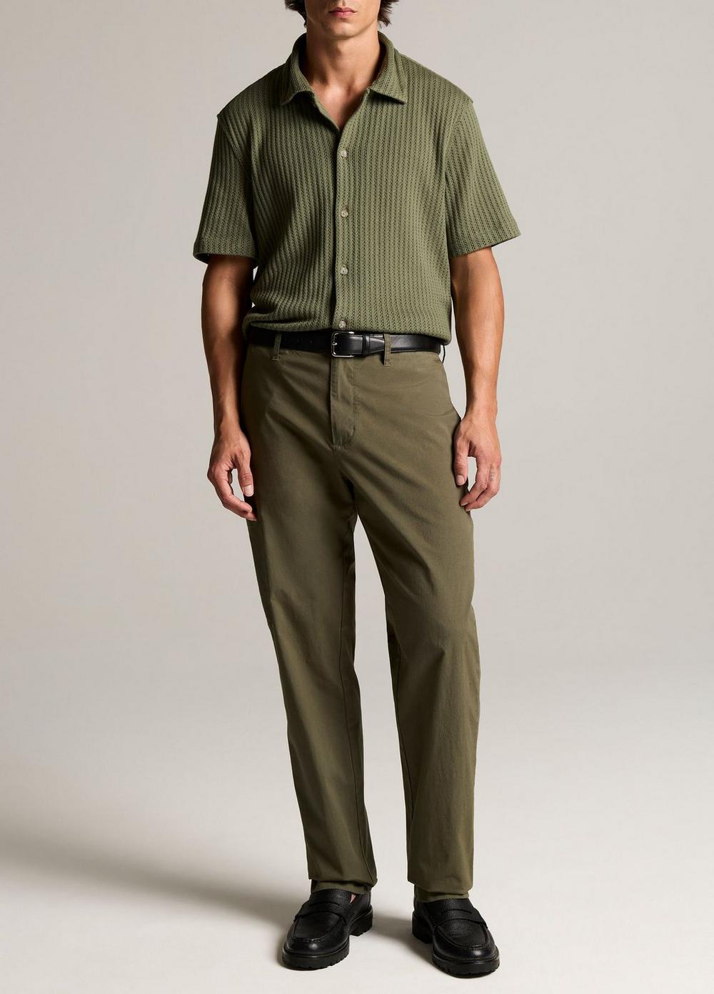 Vince Pointelle Cotton-Blend Button-Front Shirt - Short Sleeve