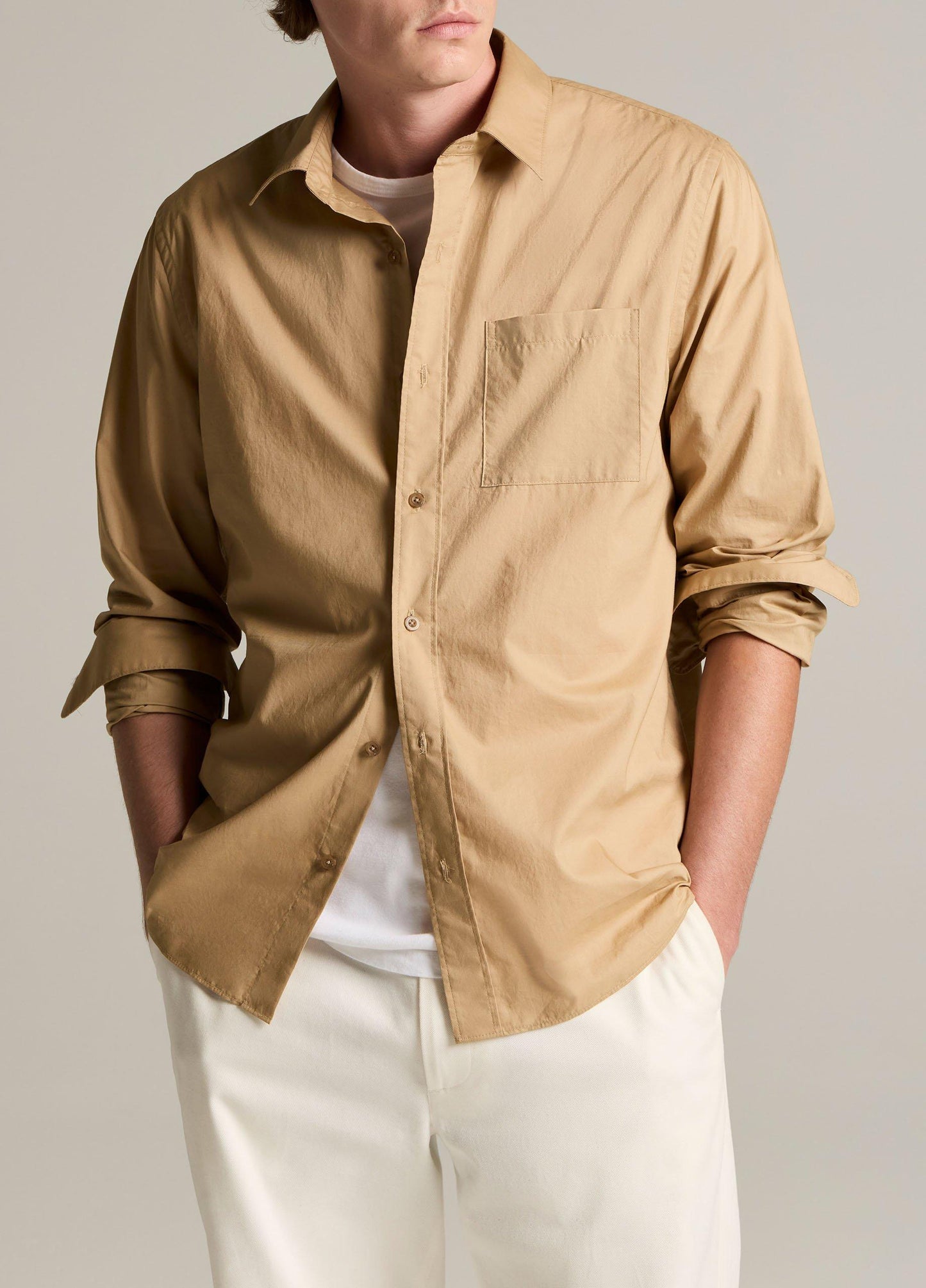 Vince Cotton Poplin Button-Front Shirt - Long Sleeve