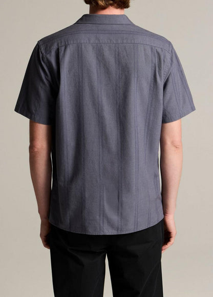 Vince Cove Stripe Cotton-Hemp Cabana Shirt - Short Sleeve