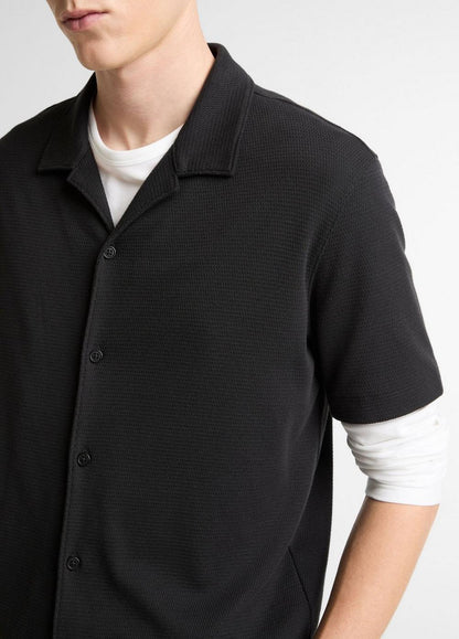 Vince Mesh-Knit Cotton-Blend Cabana Shirt - Short Sleeve