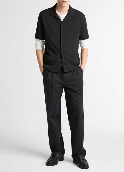 Vince Mesh-Knit Cotton-Blend Cabana Shirt - Short Sleeve