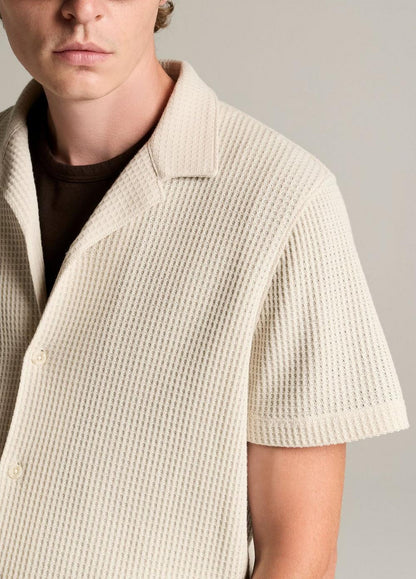Vince Macro-Waffle Cotton-Blend Cabana Shirt - Short Sleeve