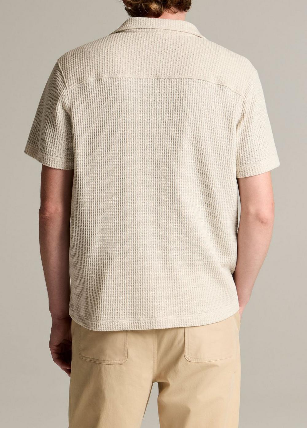Vince Macro-Waffle Cotton-Blend Cabana Shirt - Short Sleeve