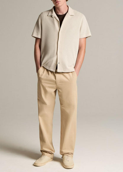 Vince Macro-Waffle Cotton-Blend Cabana Shirt - Short Sleeve