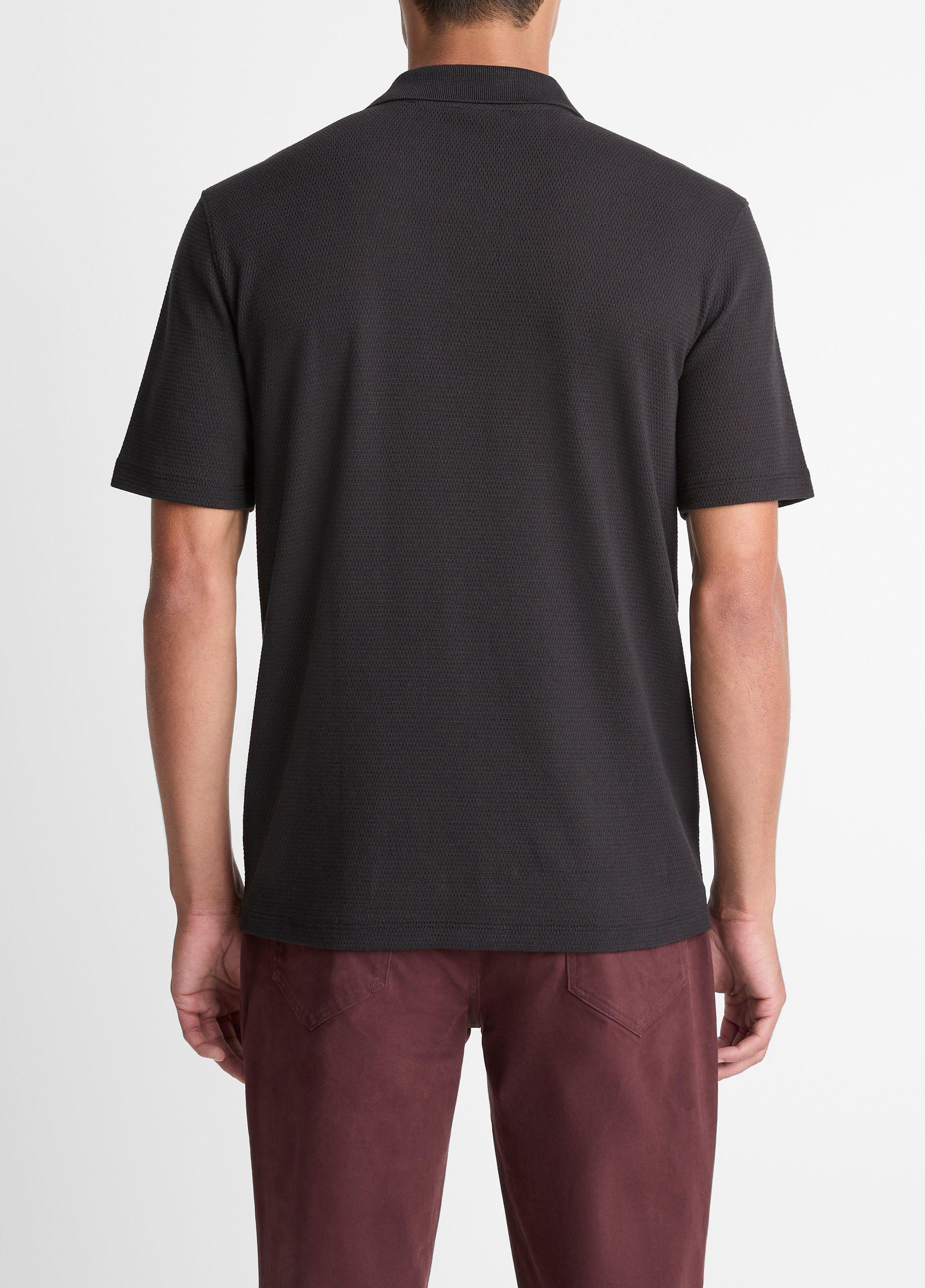 Vince Cotton-Blend Johnny-Collar Polo Shirt - Short Sleeve