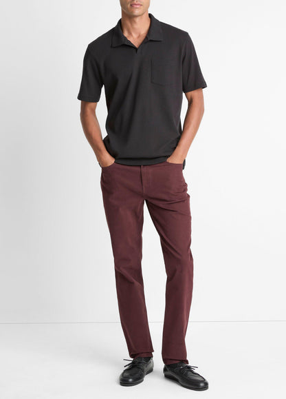 Vince Cotton-Blend Johnny-Collar Polo Shirt - Short Sleeve