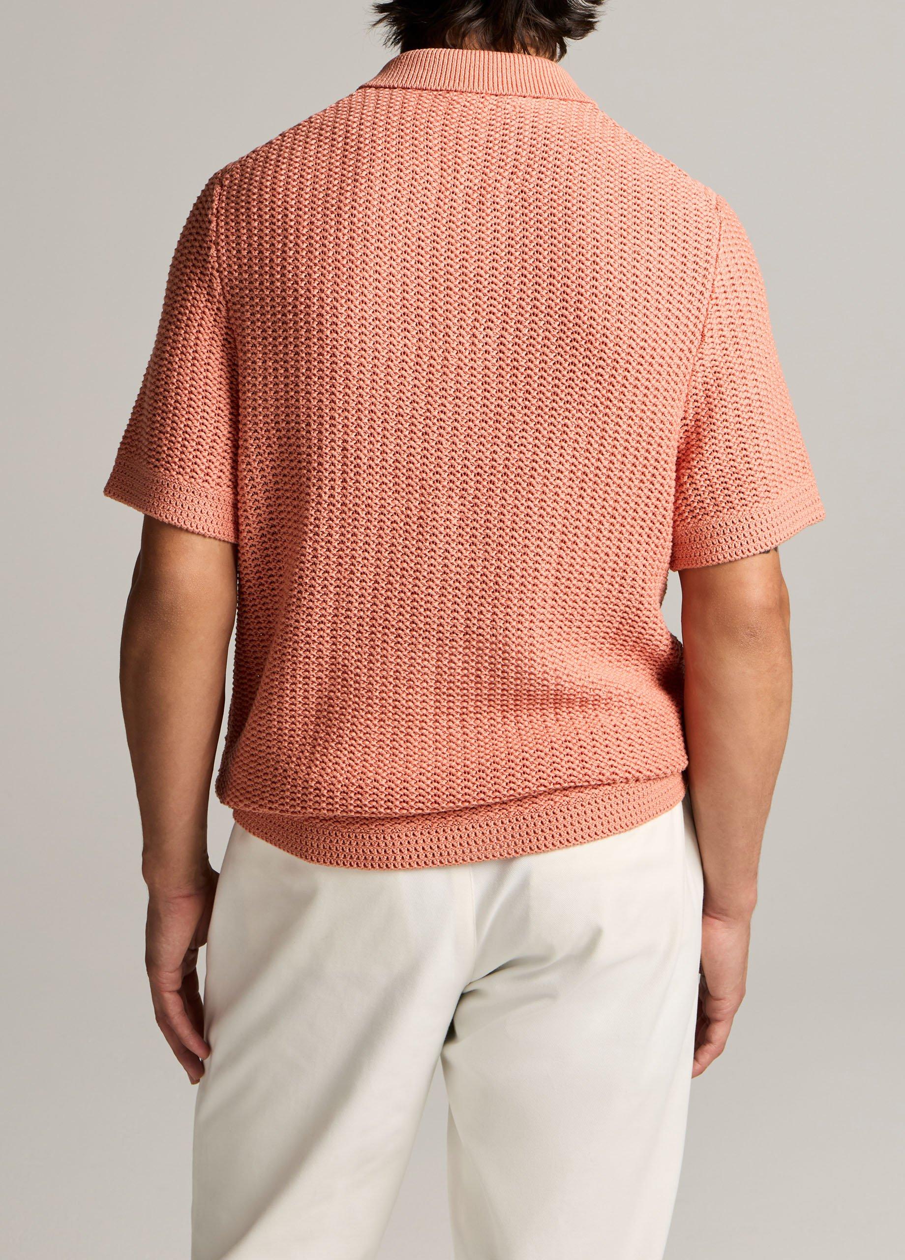 Vince Cotton Crochet Button-Front Shirt - Short Sleeve