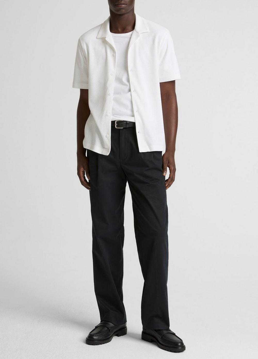 Vince Mesh-Knit Cotton-Blend Cabana Shirt - Short Sleeve
