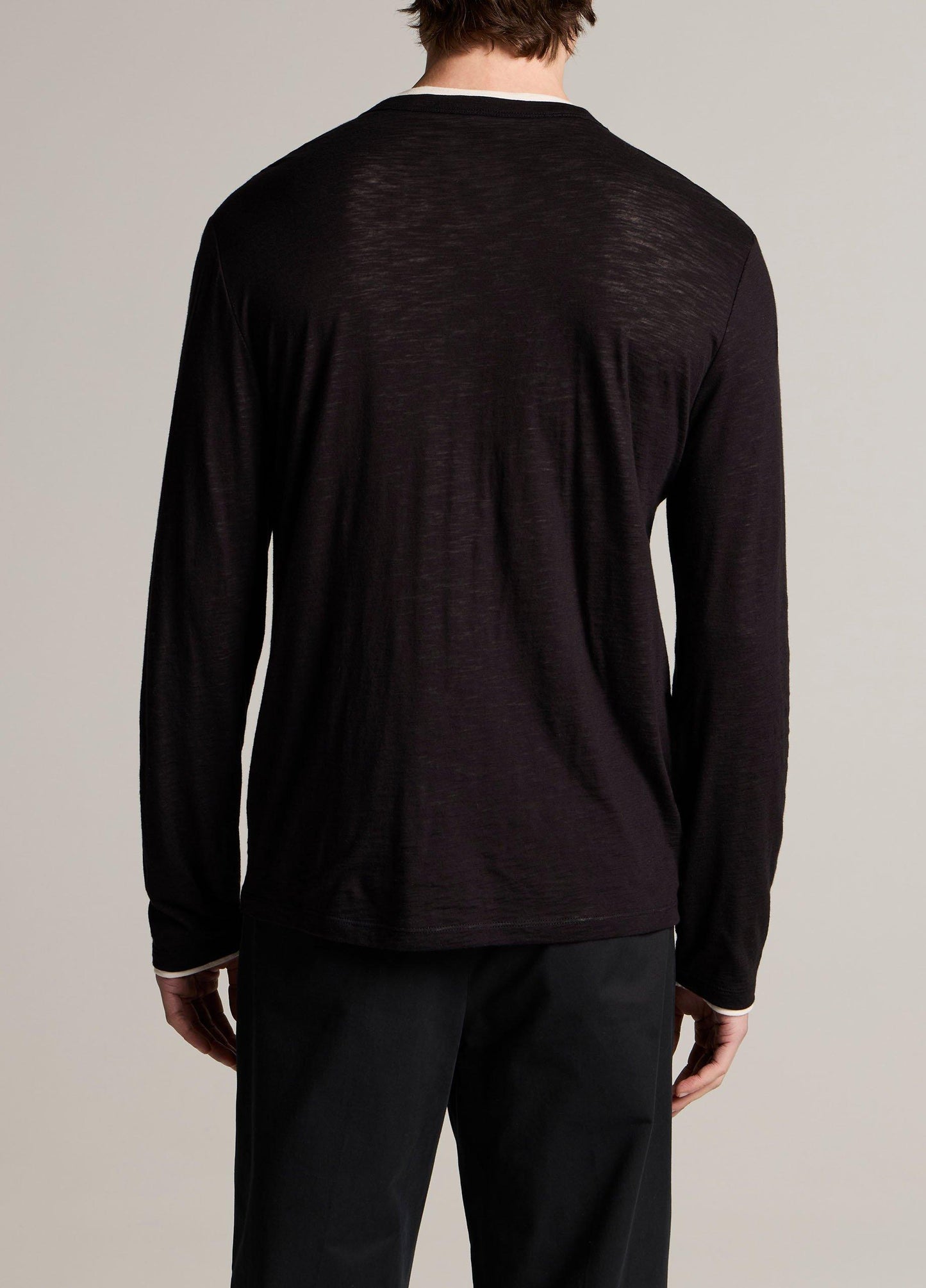 Vince Slub Pima Cotton Double-Layer T-Shirt - Long Sleeve