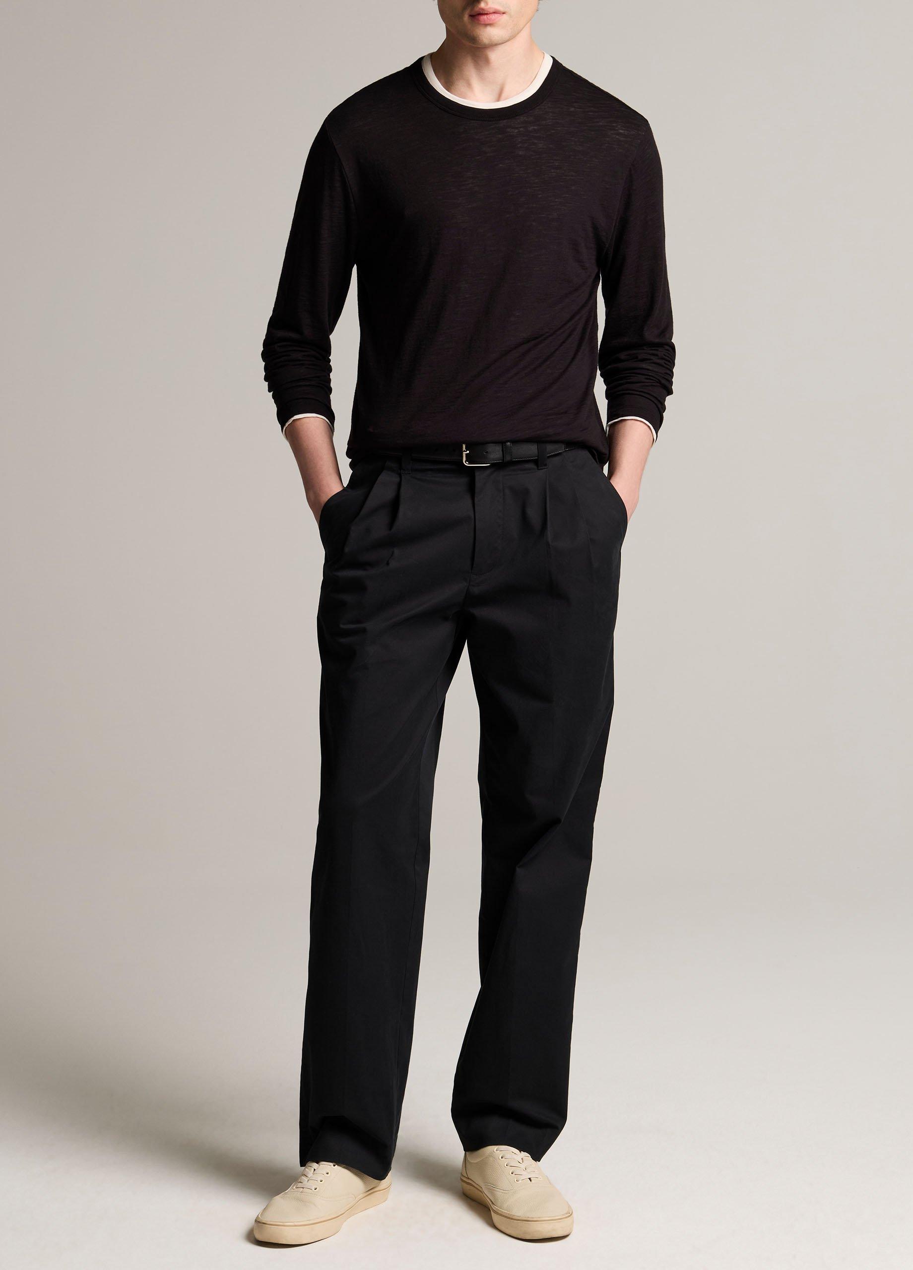 Vince Slub Pima Cotton Double-Layer T-Shirt - Long Sleeve