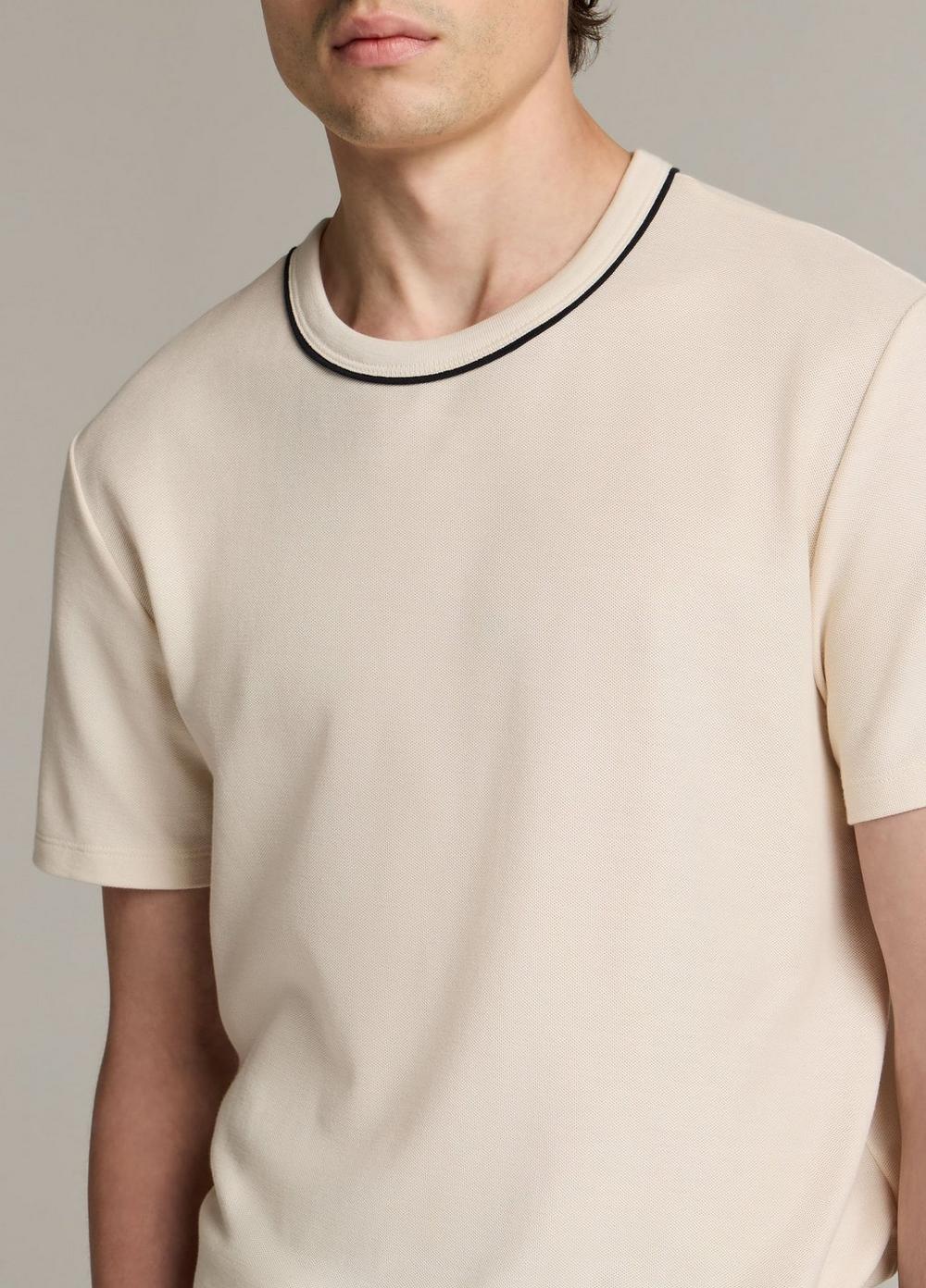 Vince Tipped Pima Cotton Piqué T-Shirt - Short Sleeve