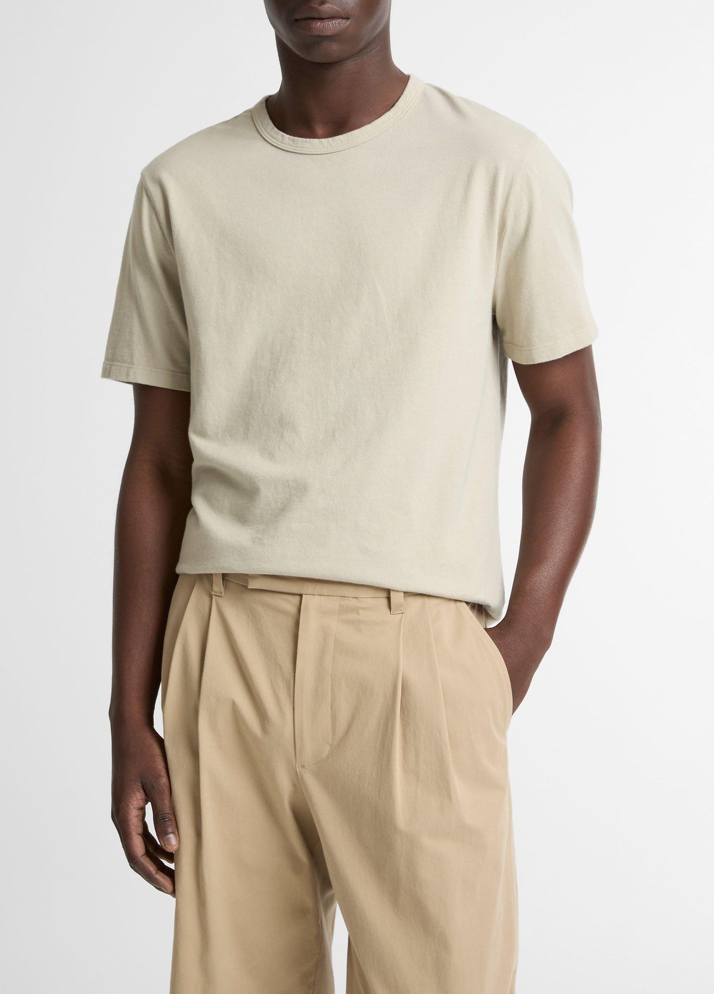 Vince Garment Dye Cotton T-Shirt - Short Sleeve