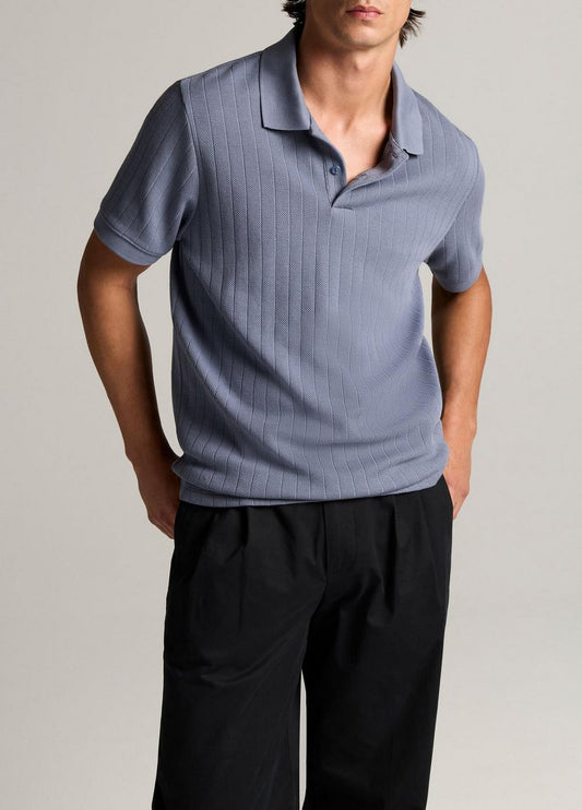 Vince Drop-Needle Stripe Pima Cotton Polo Shirt - Henleys & Polos
