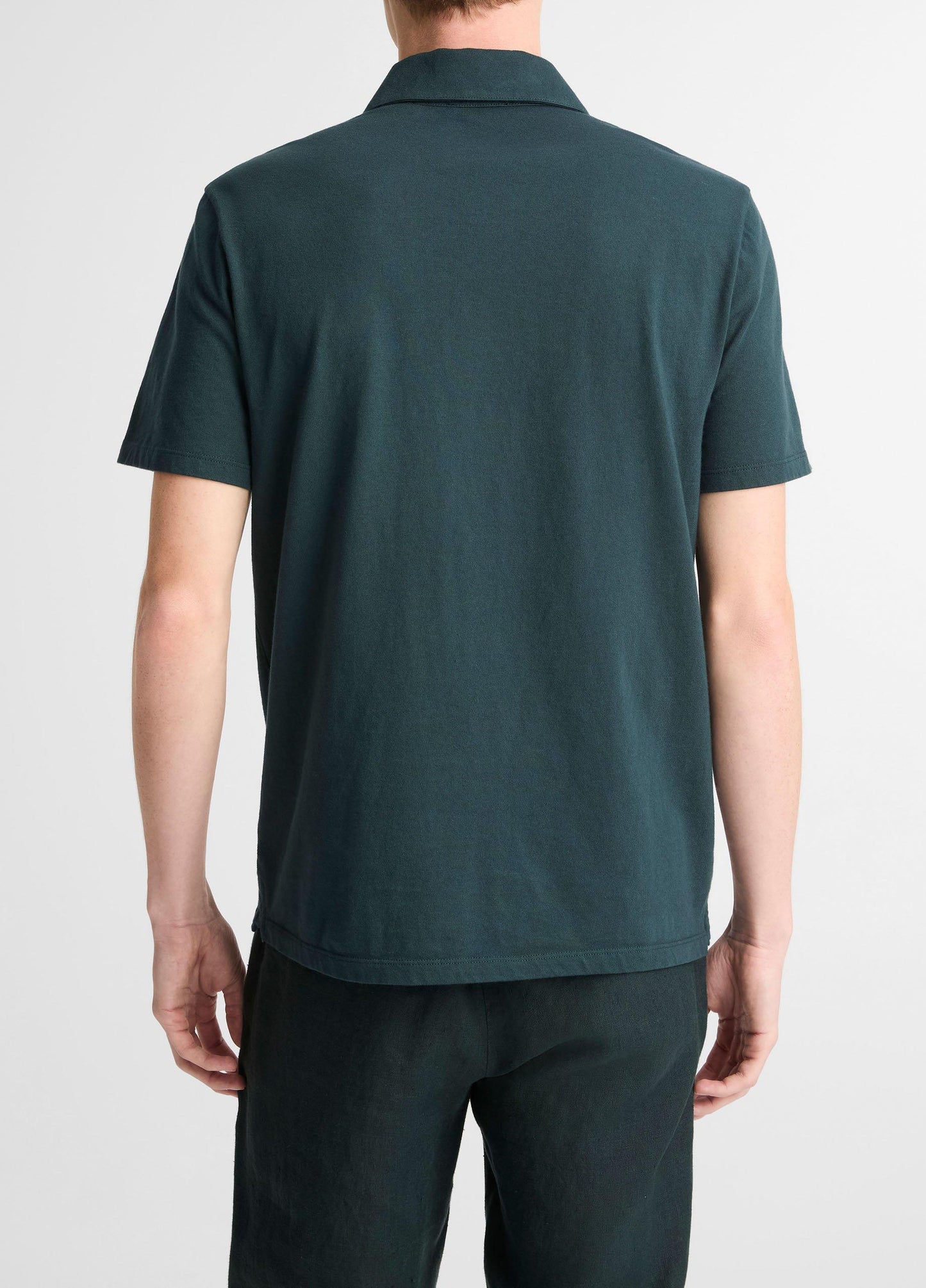 Vince Garment Dye Cotton Polo Shirt - Short Sleeve