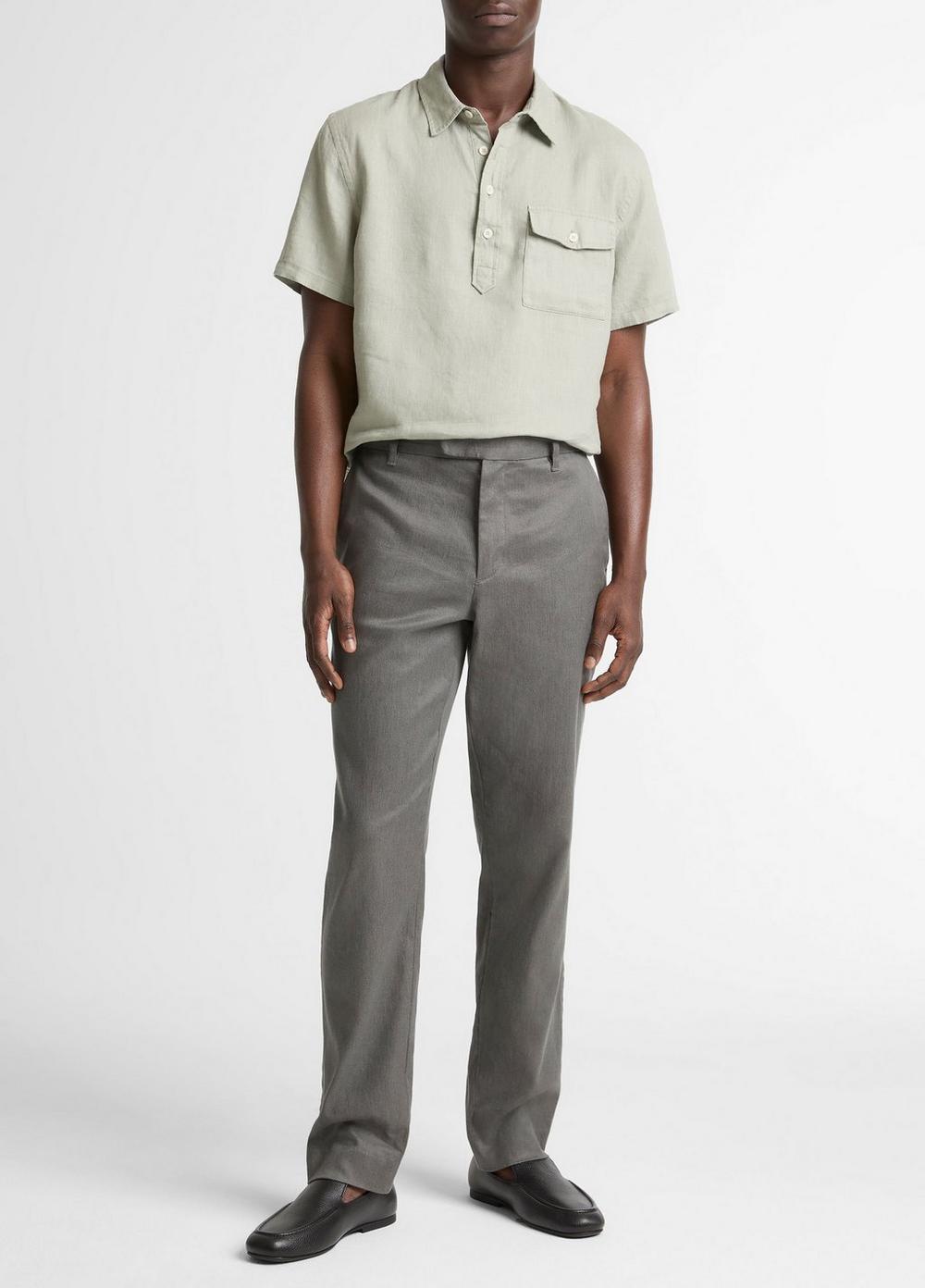 Vince Owen Athletic Linen-Cotton Extended-Tab Pant - Trousers