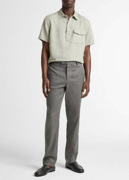 Vince Owen Athletic Linen-Cotton Extended-Tab Pant - Trousers