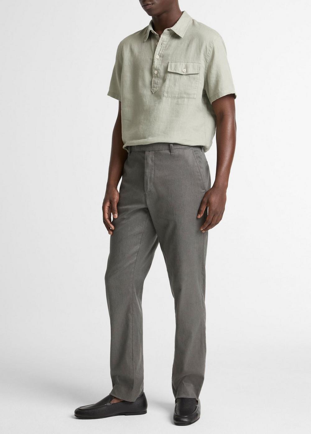Vince Owen Athletic Linen-Cotton Extended-Tab Pant - Trousers