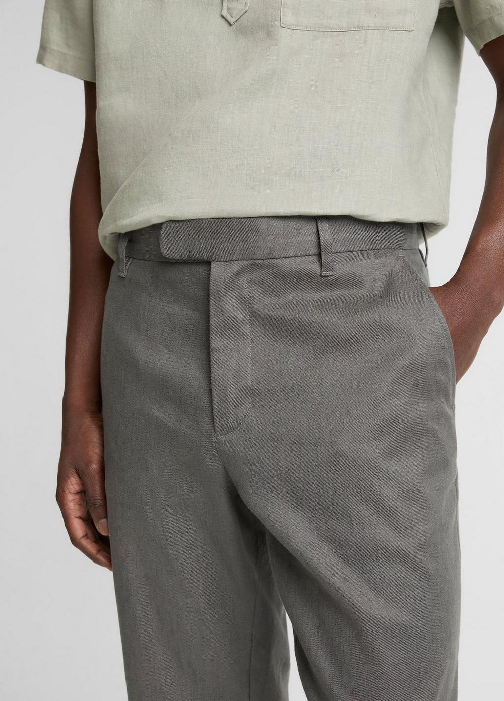 Vince Owen Athletic Linen-Cotton Extended-Tab Pant - Trousers