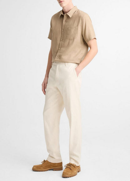 Vince Owen Athletic Linen-Cotton Extended-Tab Pant - Trousers