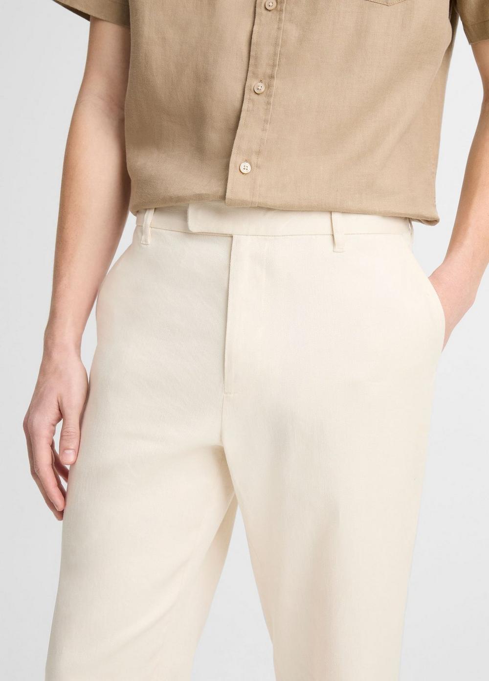 Vince Owen Athletic Linen-Cotton Extended-Tab Pant - Trousers