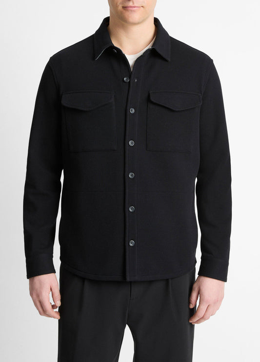 Vince Double-Knit Cotton-Blend Piqué Shirt Jacket - Shirt Jackets