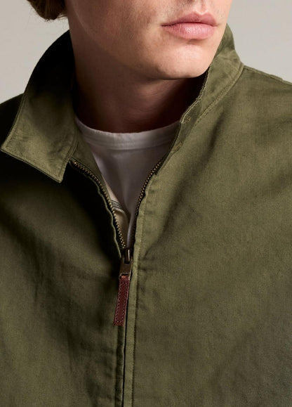 Vince Italian Cotton-Linen Band-Collar Bomber Jacket - Jackets