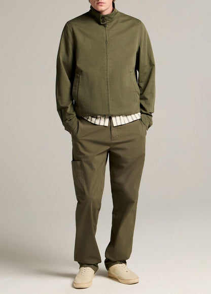 Vince Italian Cotton-Linen Band-Collar Bomber Jacket - Jackets