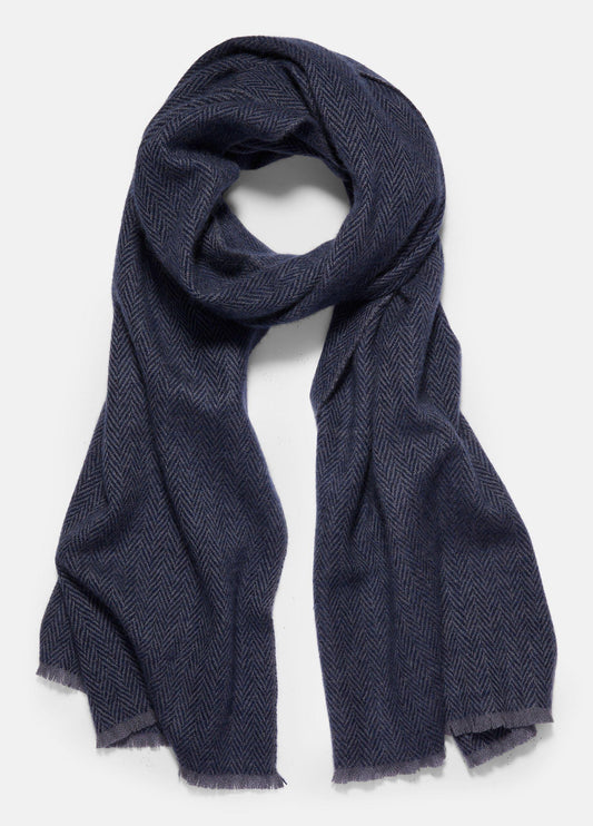 Vince Herringbone Cashmere Scarf - Scarves & Hats