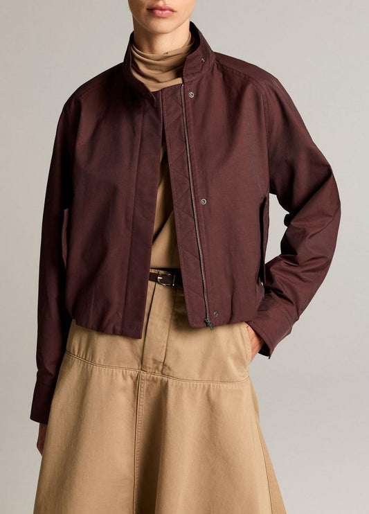 Vince Cotton-Blend Funnel-Neck Jacket - Jackets
