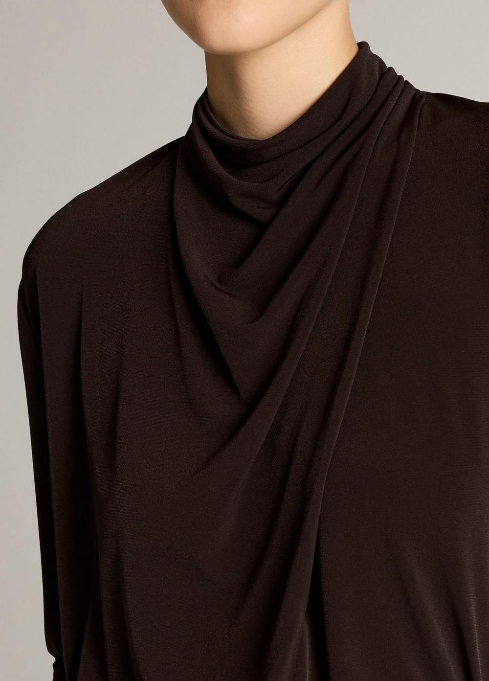 Vince Draped-Neck Long-Sleeve Top - Long Sleeve