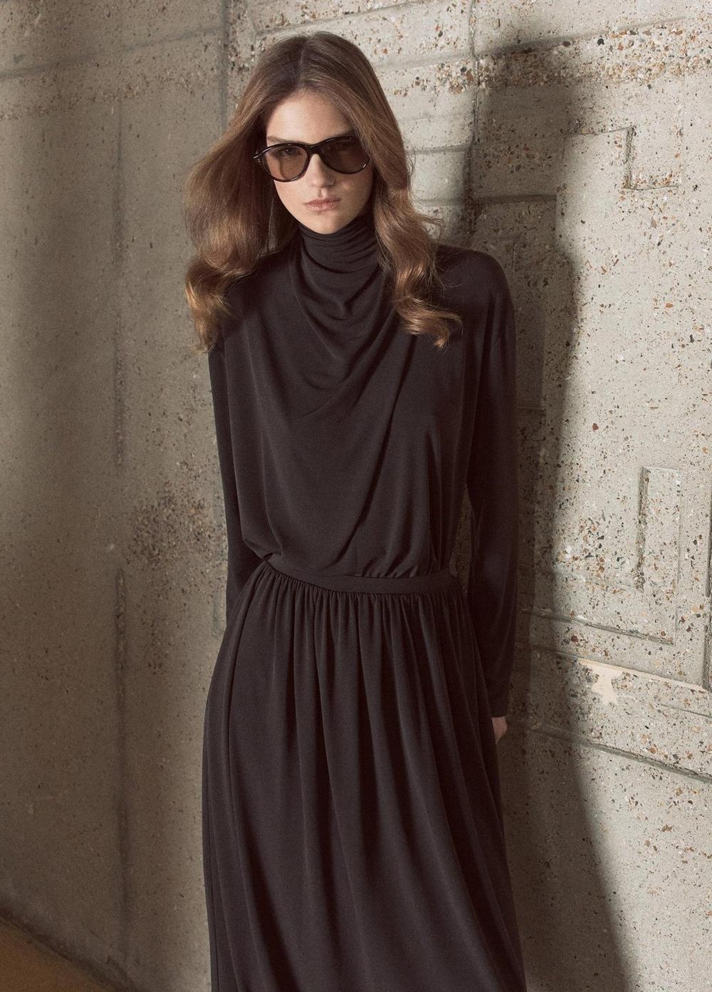 Vince Draped-Neck Long-Sleeve Top - Long Sleeve