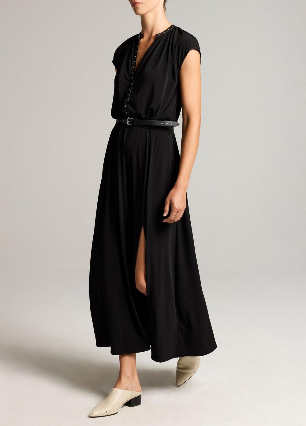 Vince Studded Matte Jersey Cap-Sleeve Dress - Dresses