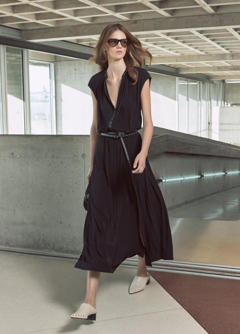 Vince Studded Matte Jersey Cap-Sleeve Dress - Dresses