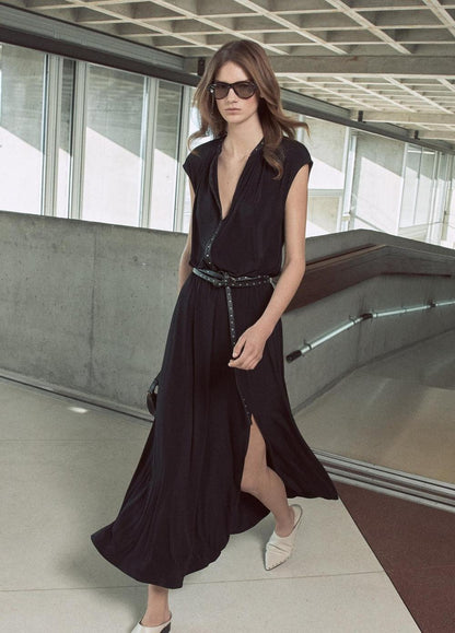 Vince Studded Matte Jersey Cap-Sleeve Dress - Dresses