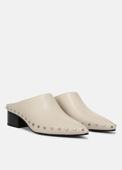Vince August Studded Leather Mule - Heels