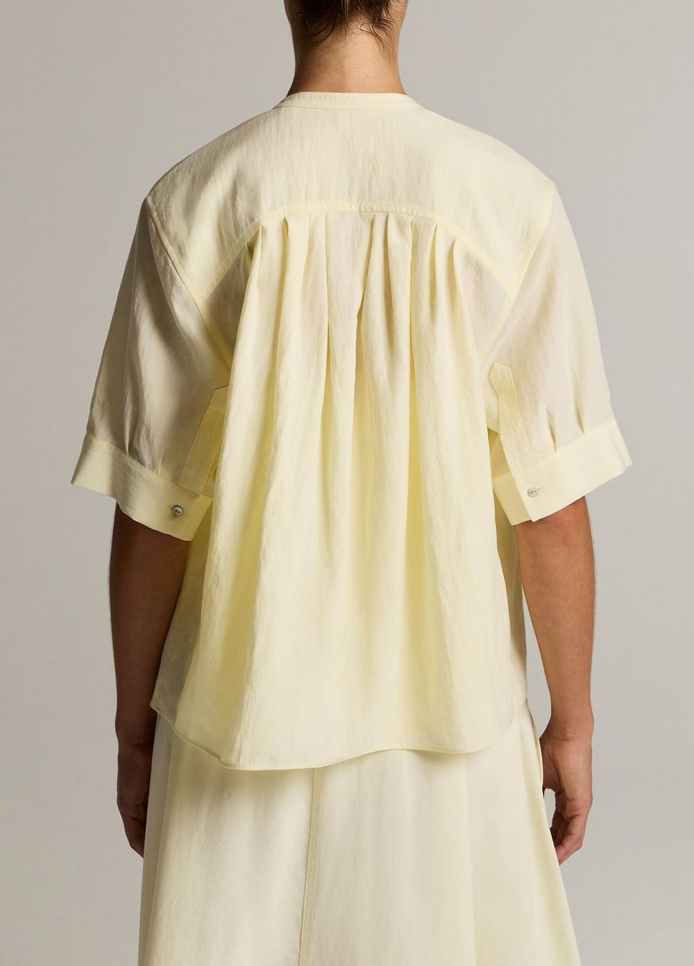 Vince Gathered A-Line Button-Front Shirt - Short Sleeve