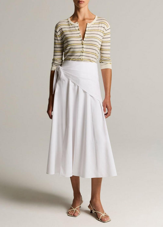 Vince Cotton Scarf-Tie Skirt - Skirts