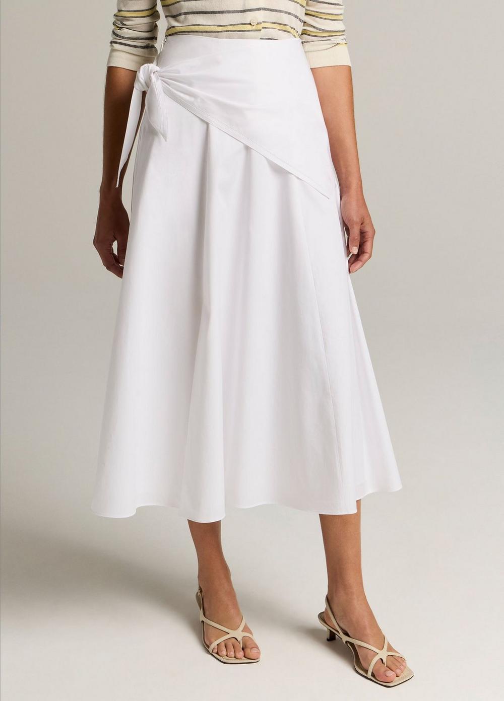 Vince Cotton Scarf-Tie Skirt - Skirts