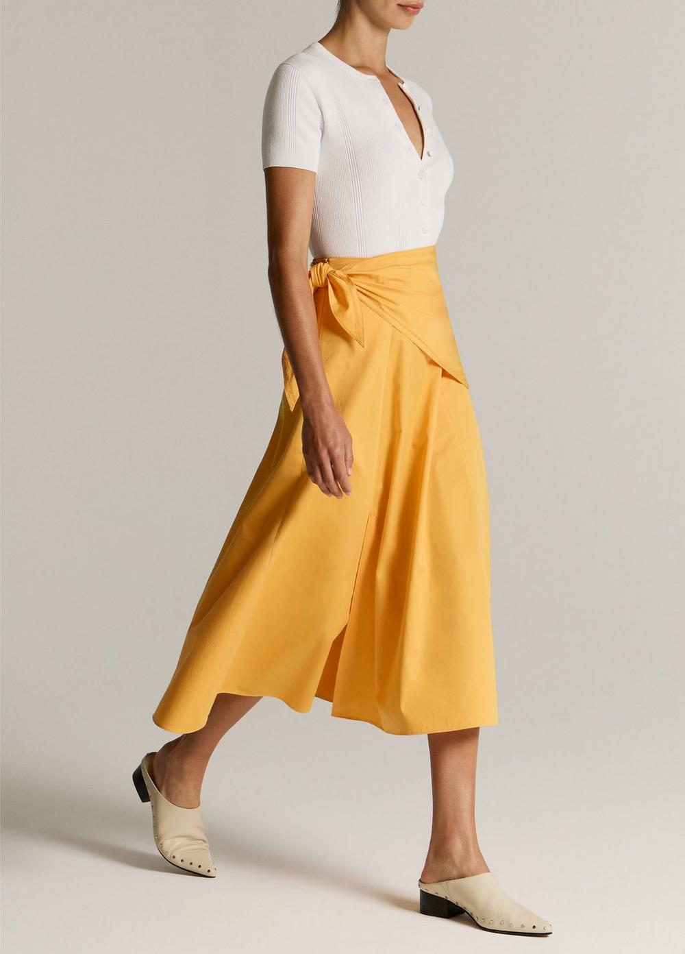 Vince Cotton Scarf-Tie Skirt - Skirts