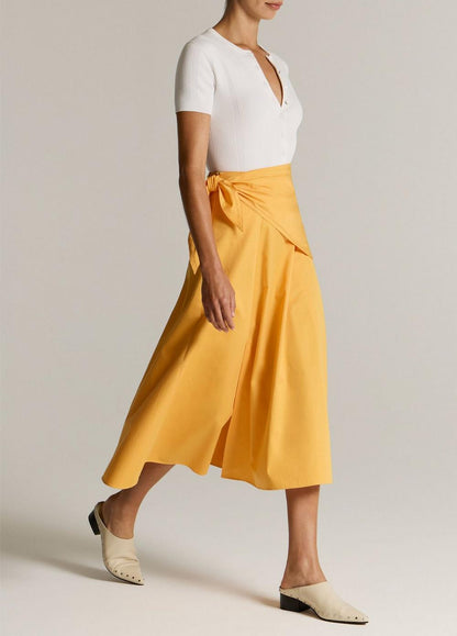 Vince Cotton Scarf-Tie Skirt - Skirts