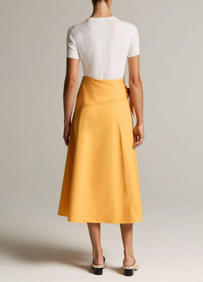 Vince Cotton Scarf-Tie Skirt - Skirts