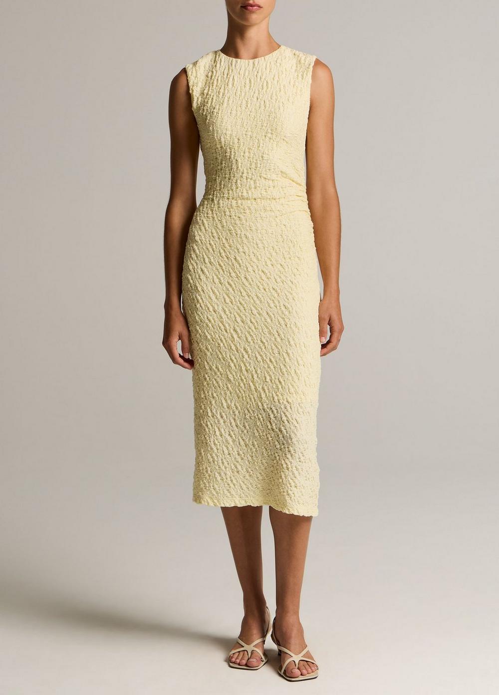 Vince Smocked Cotton-Blend Side-Drape Dress - Dresses